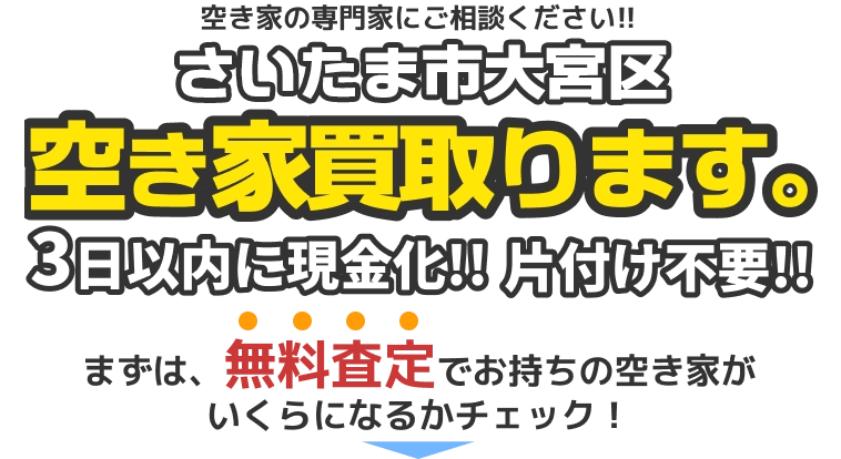 さいたま市大宮区の空き家買取ります。