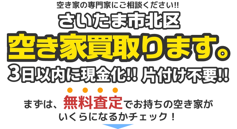 さいたま市北区の空き家買取ります。